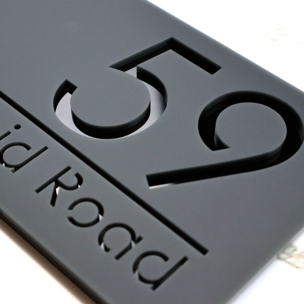 Door Sign , Acrylic Mirror Tech ----- Matt Black X Gloss Black Mirror , Italian Style