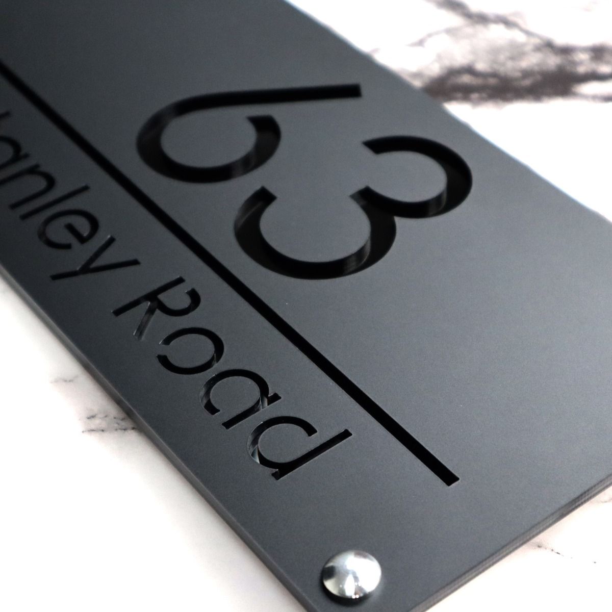 Door Sign , Acrylic Mirror Tech ----- Matt Black X Gloss Black Mirror , Italian Style