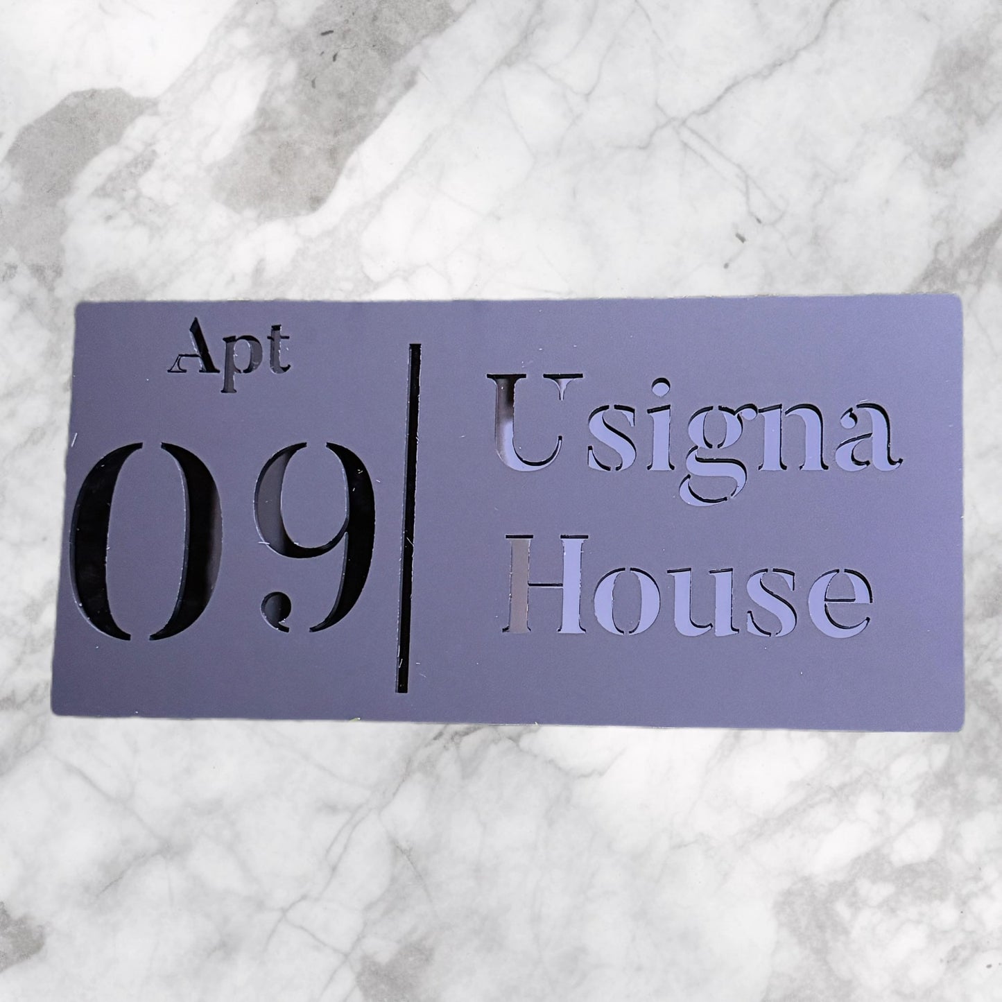 Door Sign , Acrylic Mirror Tech ----- Matt Black X Gloss Black Mirror , French Style