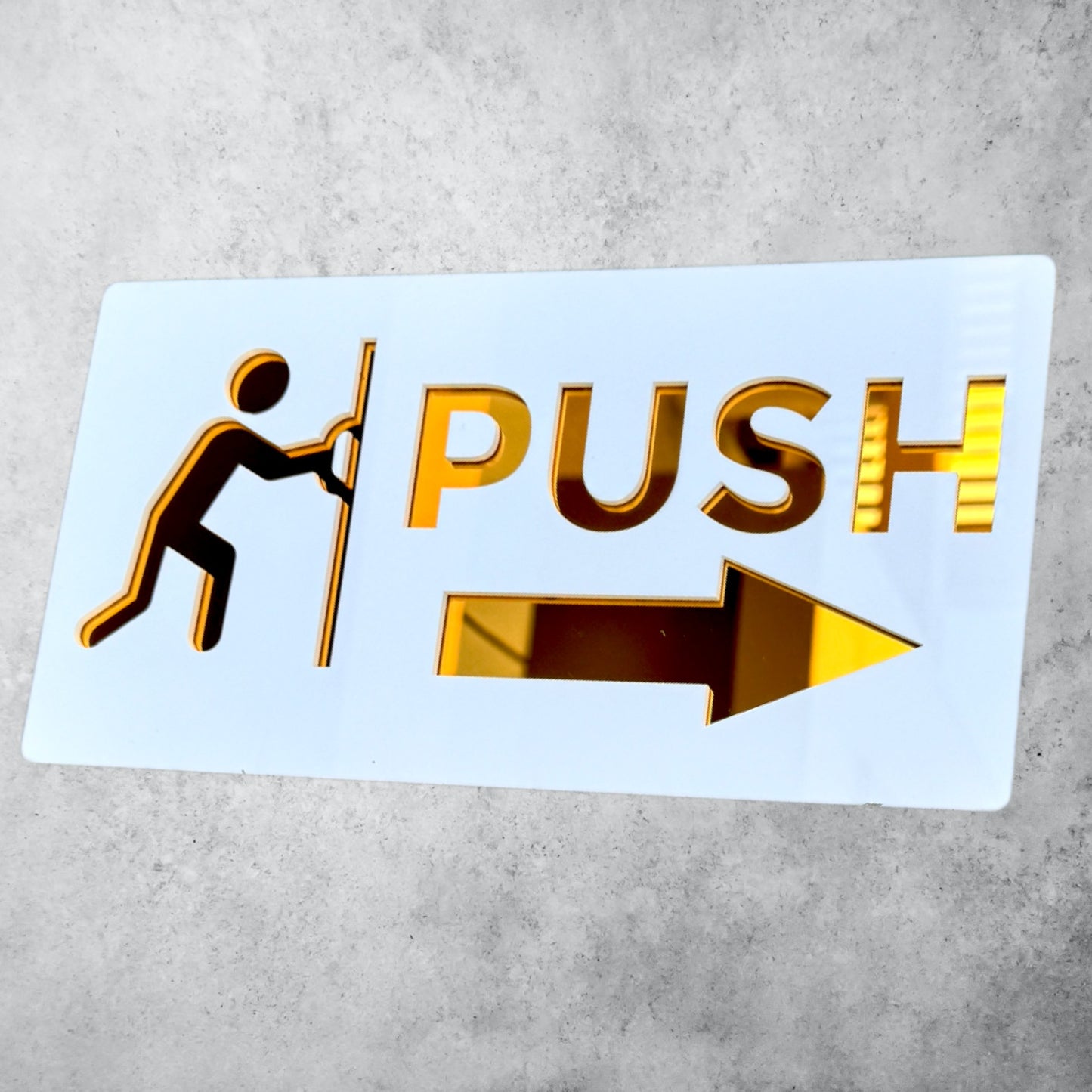 PUSH , Pristine White Sign
