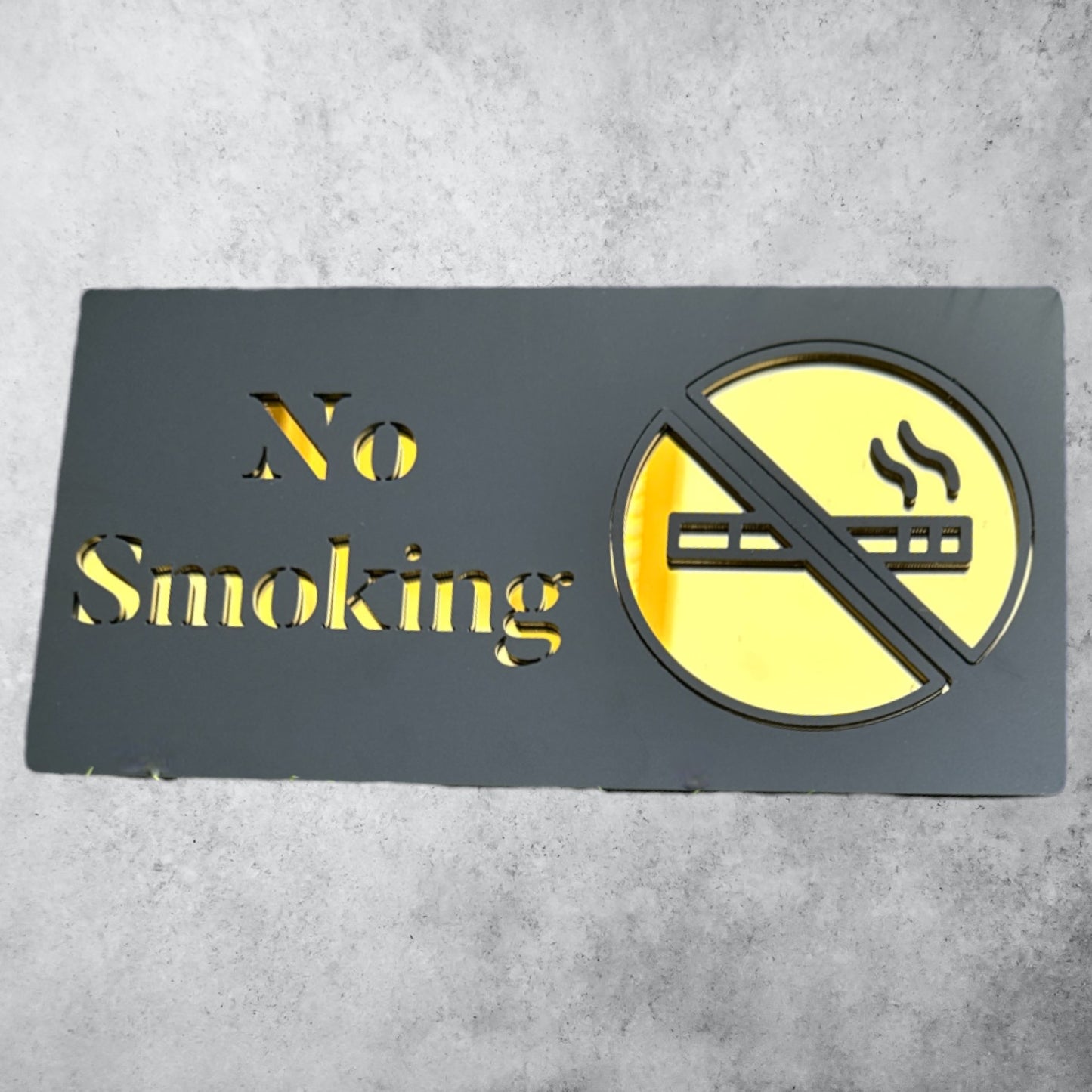 NO SMOKING , Black Matt * Gold Mirror Sign