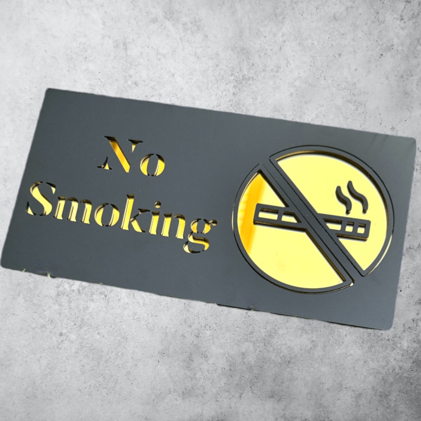 NO SMOKING , Black Matt * Gold Mirror Sign