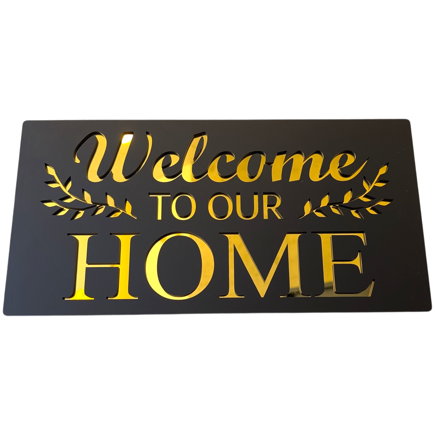 Welcome To Our Home - Decor Sign , Black Matt