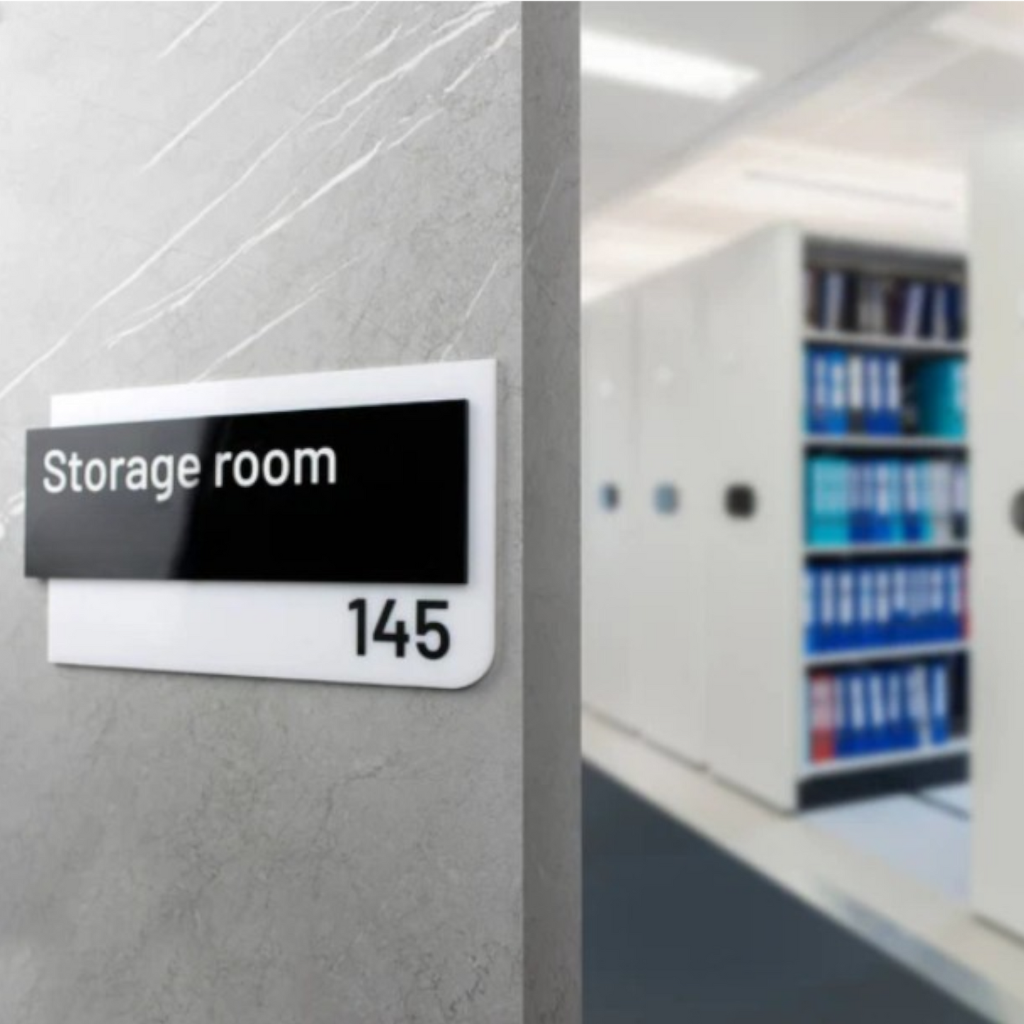 Embossed Double Acrylic Sign - Glossy Black Board * White Embossed Numbers , Hotel Signs , Resort Signs