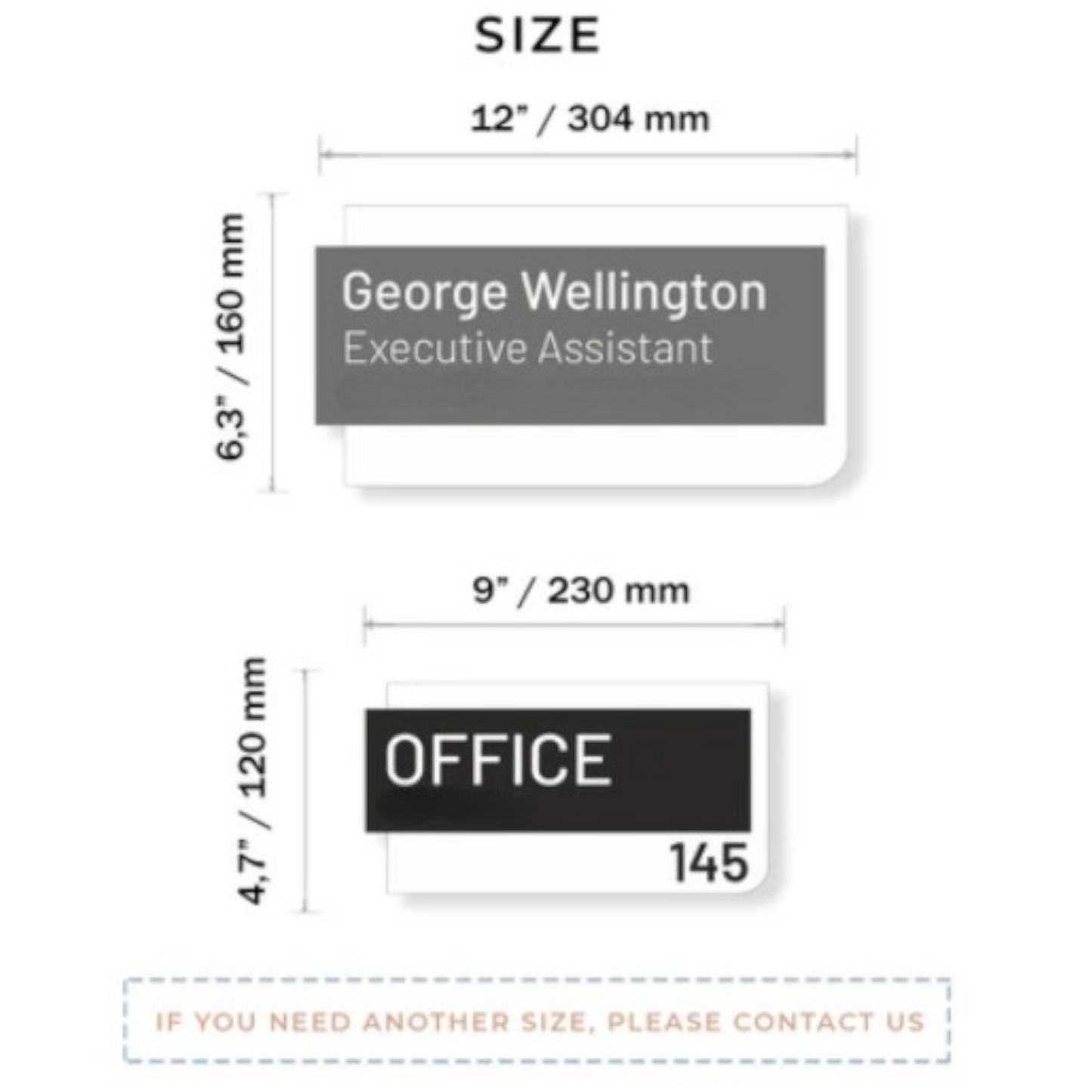 Embossed & Printed Double Acrylic Sign - Glossy Black Board * White Embossed Numbers , Hotel Signs , Resort Signs