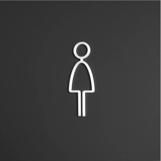 WC- White Embossed ,  Embossed Double Acrylic Sign - , Hotel Signs , Resort Signs