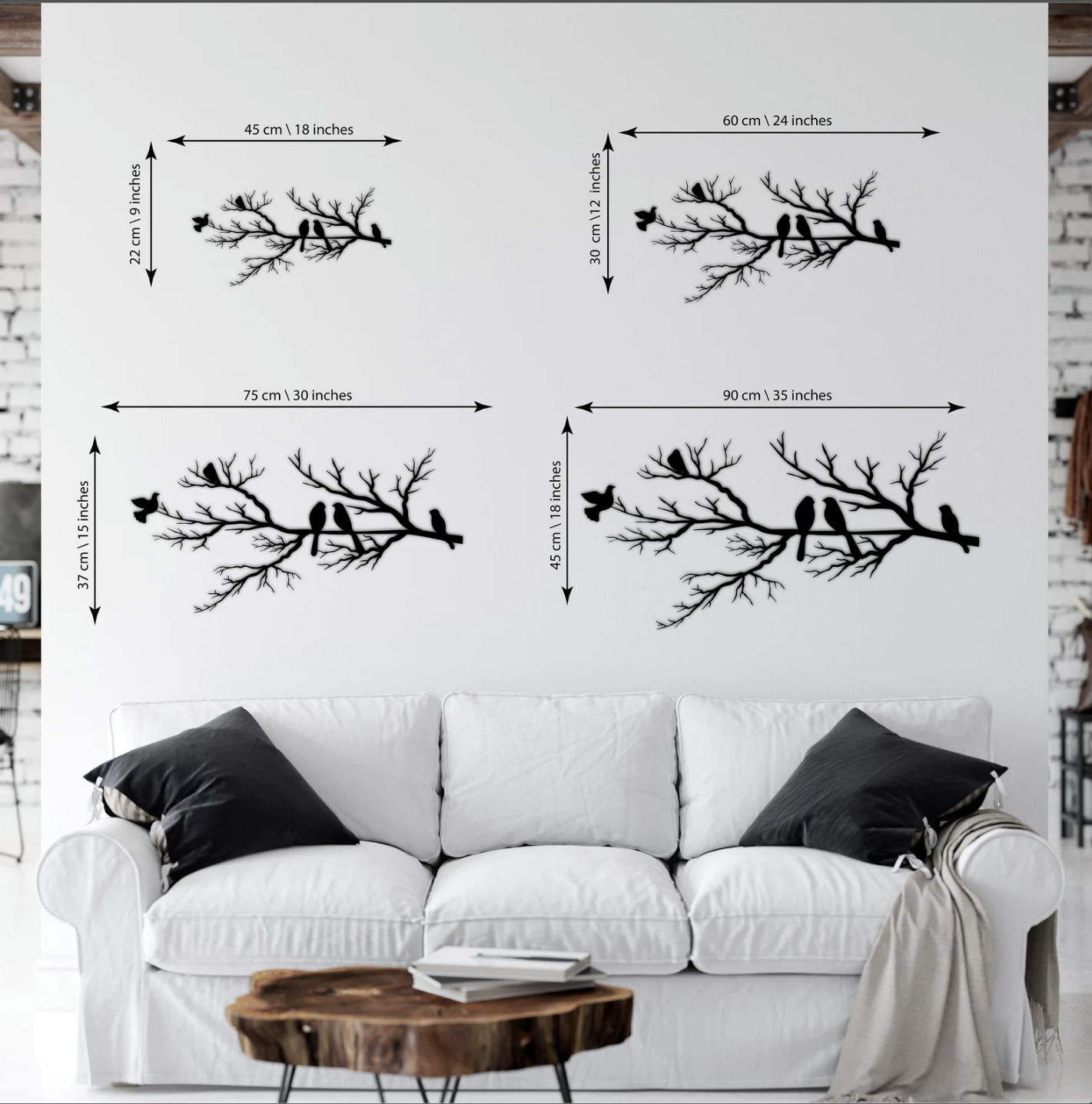 Tree branch , Metal Wall Art - Modern Steel Decor - Home Decor