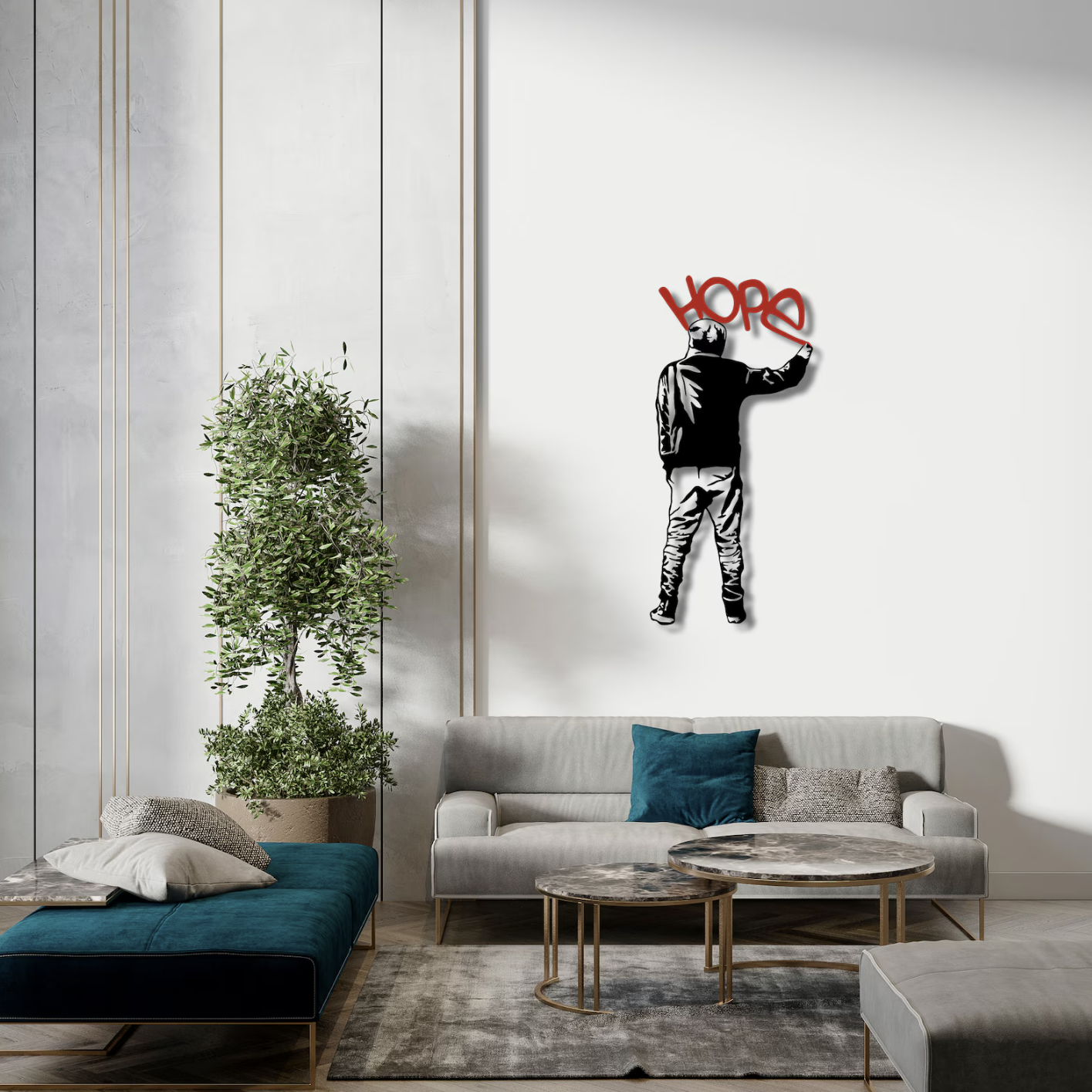 Revolution Hope , Metal Wall Art - Modern Steel Decor - Home Decor