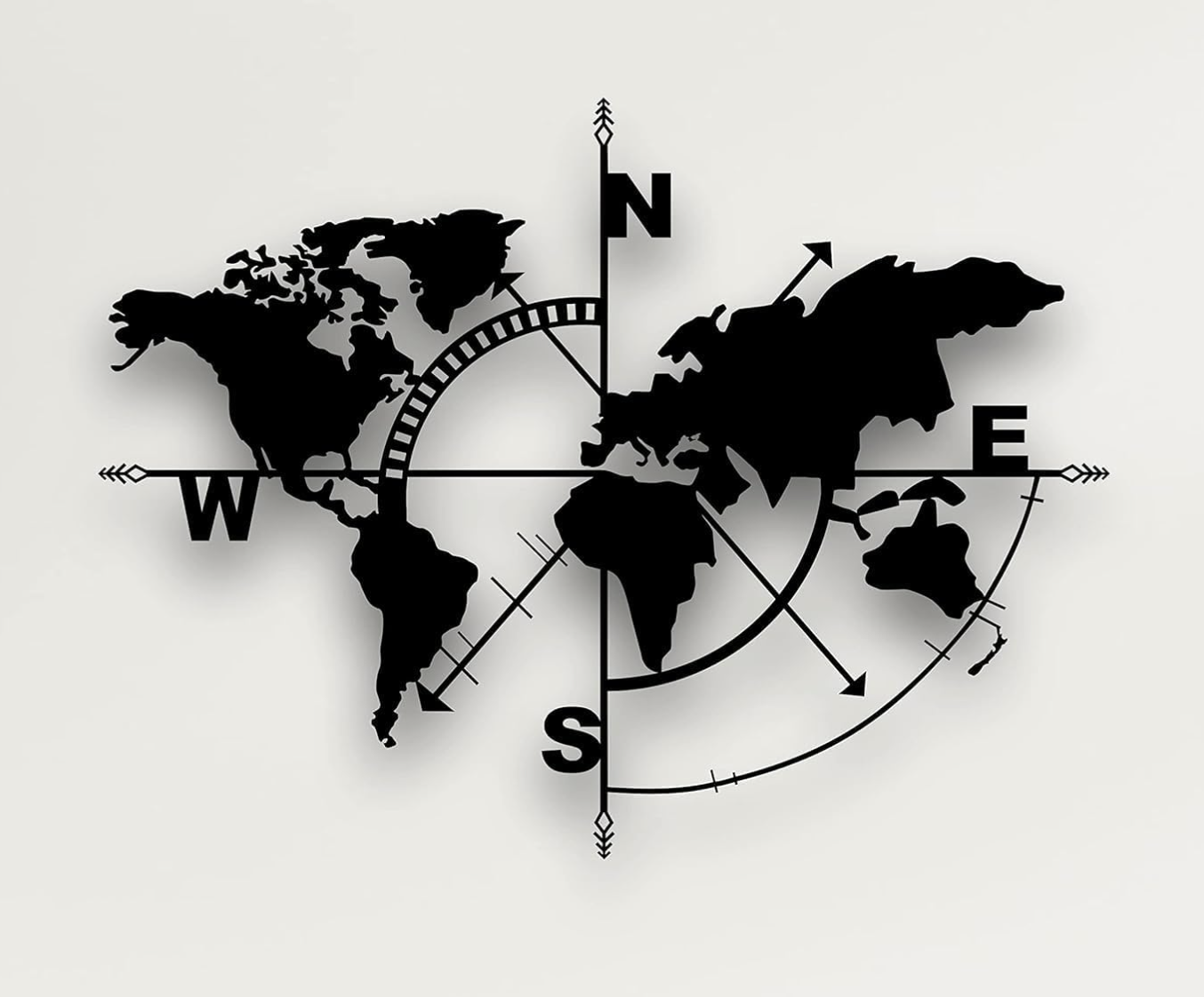 Metal World Map Wall Art - Modern Steel Decor - Home Metal Decor