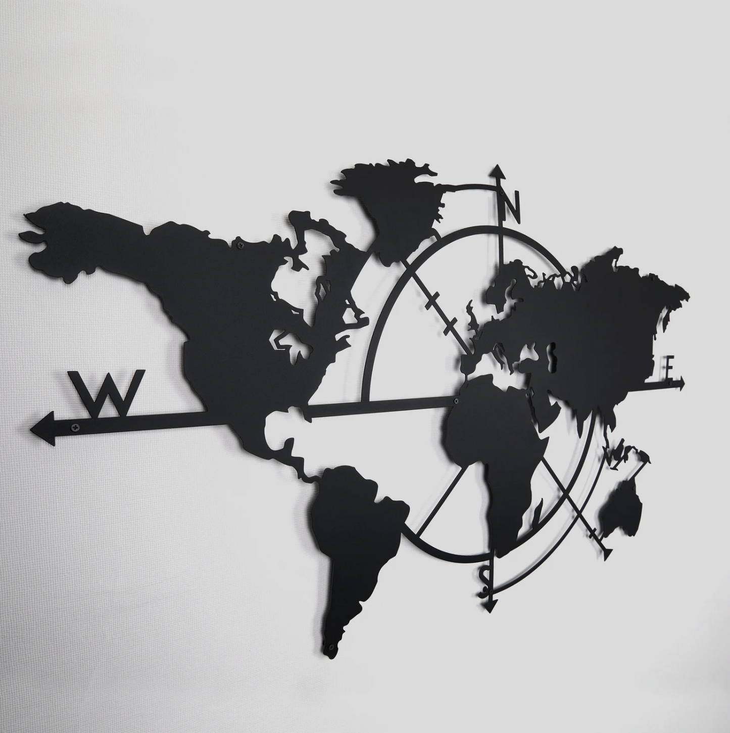 Metal World Map Wall Art - Modern Steel Decor - Home Metal Decor