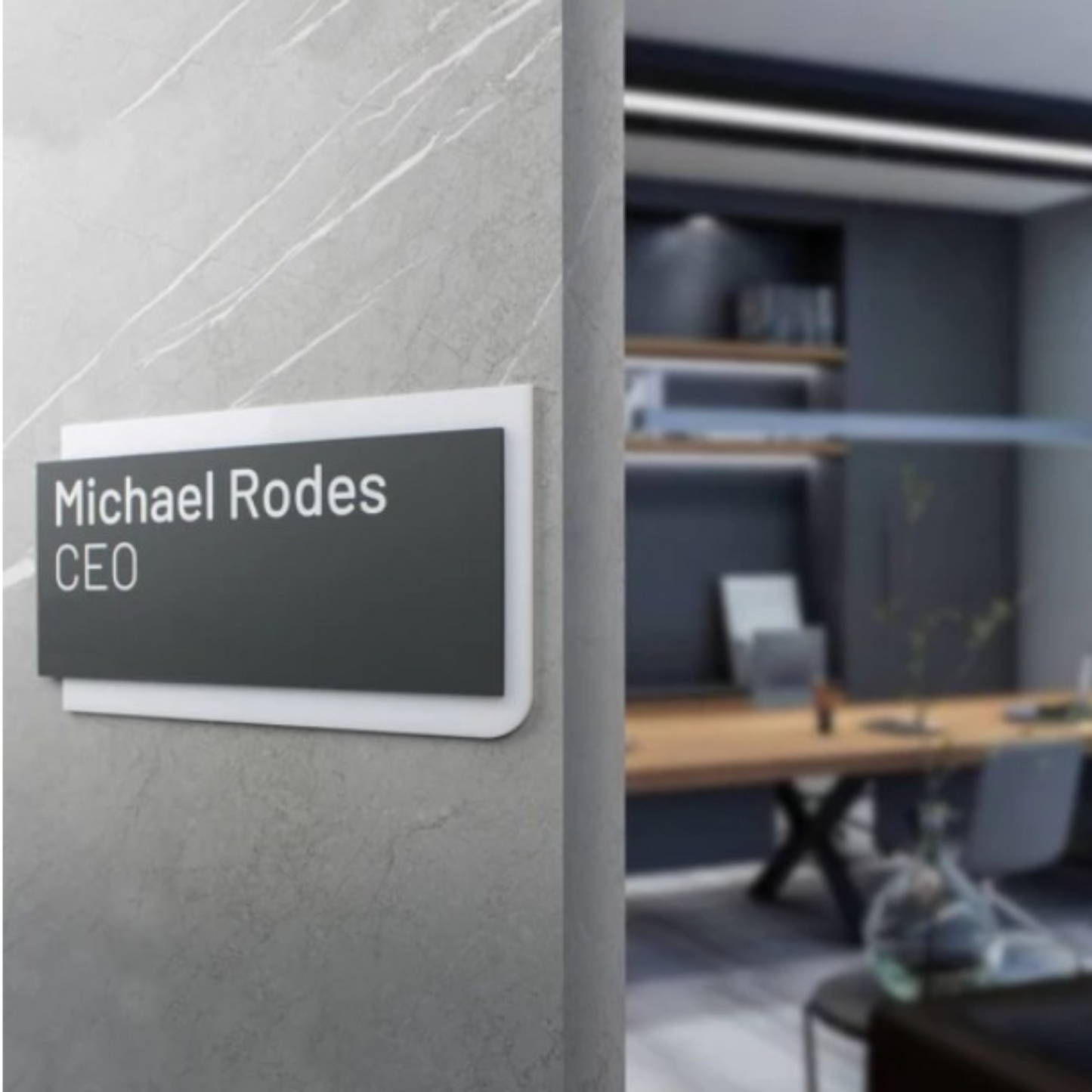 Embossed & Printed Double Acrylic Sign - Glossy Black Board * White Embossed Numbers , Hotel Signs , Resort Signs