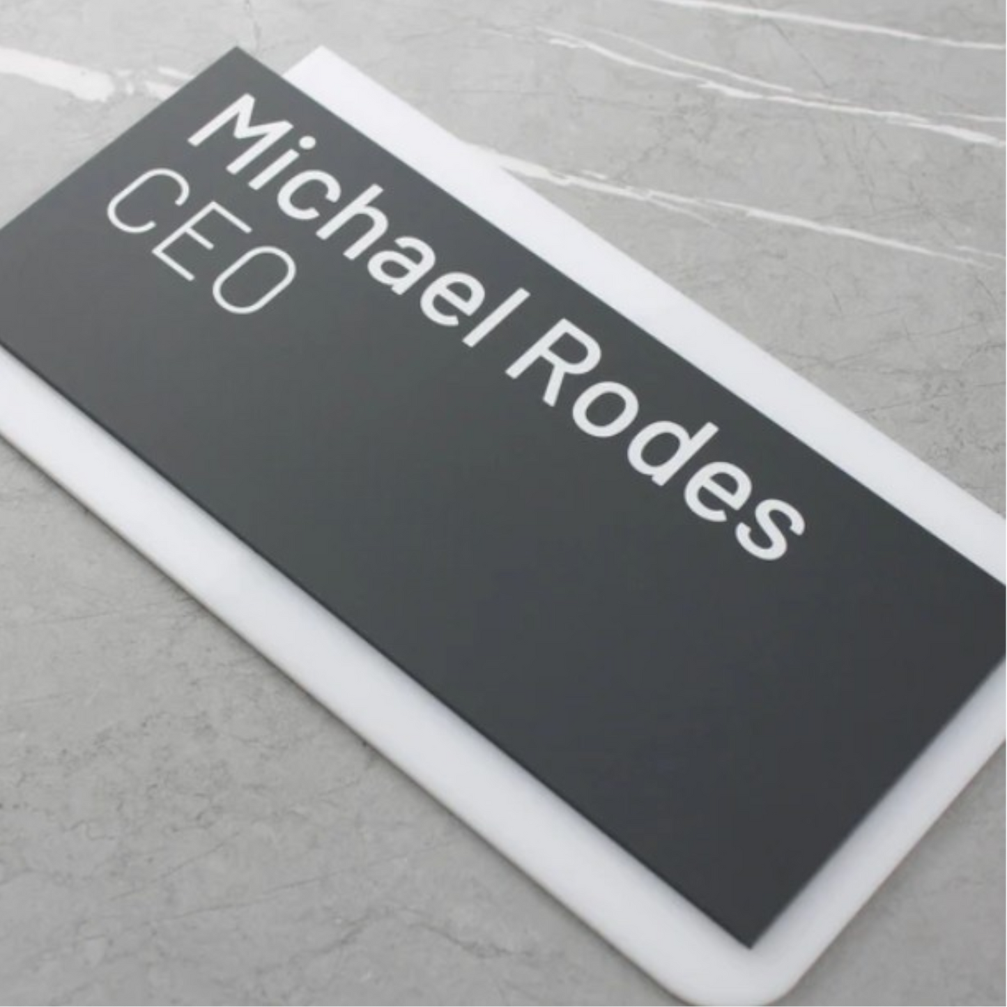 Embossed & Printed Double Acrylic Sign - Glossy Black Board * White Embossed Numbers , Hotel Signs , Resort Signs