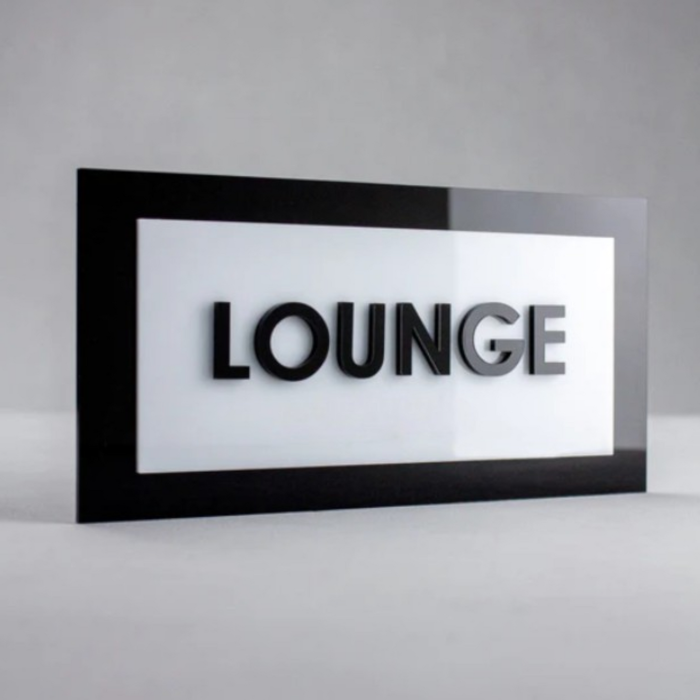 Glossy Black Board * White Embossed Numbers - Embossed & Printed Double Acrylic Sign - , Hotel Signs , Resort Signs