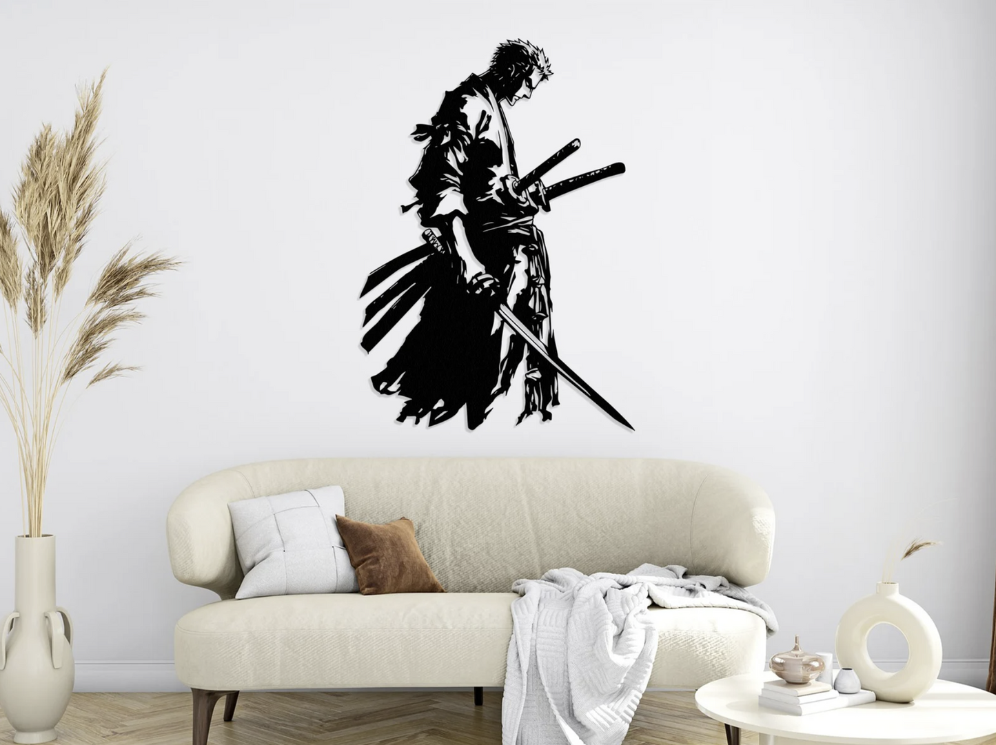 Anime Samurai , Metal Wall Art - Modern Steel Decor - Home Decor