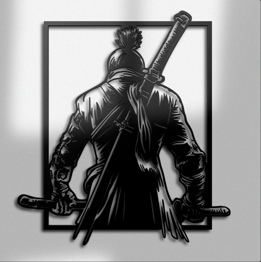 Samurai Metal Wall Art - Modern Steel Decor - Home Decor , Metal Art