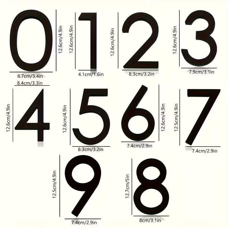 Modern Black House Numbers