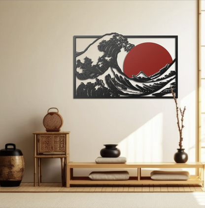 Sun & Ocean - Modern Steel Decor - Metal wall Art - Home Decor