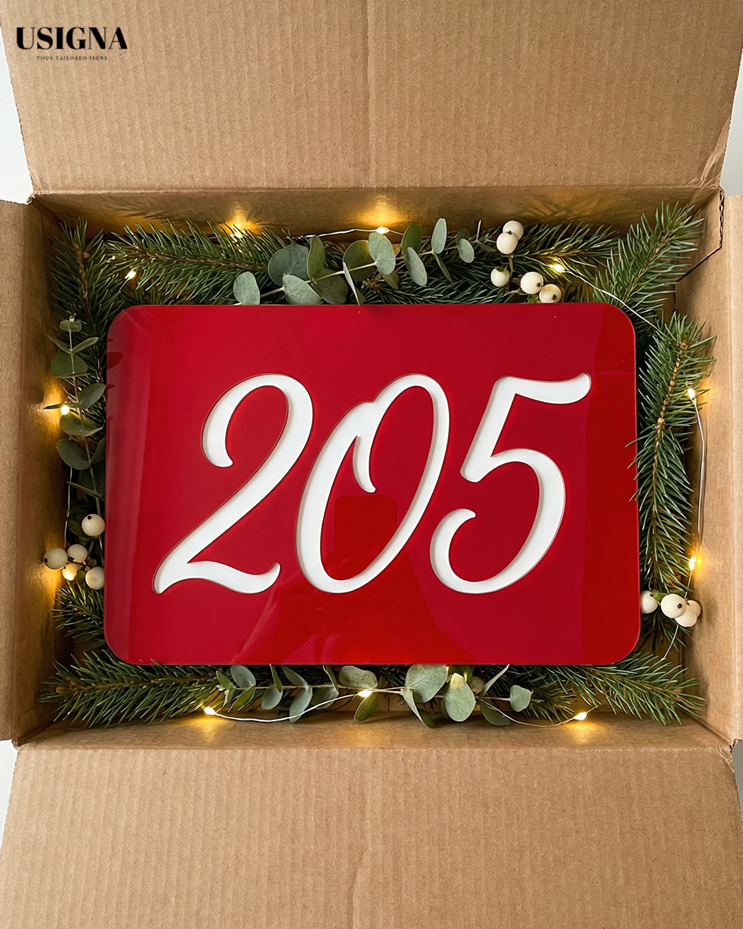 Christmas Red , Embossed Acrylic wall Sign