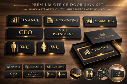 Full Office Set - " With ICONS " , Gold