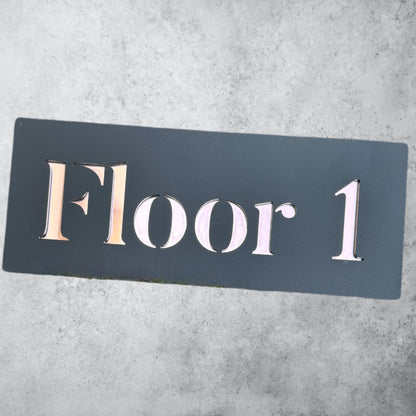 Floor , Black Matt Sign