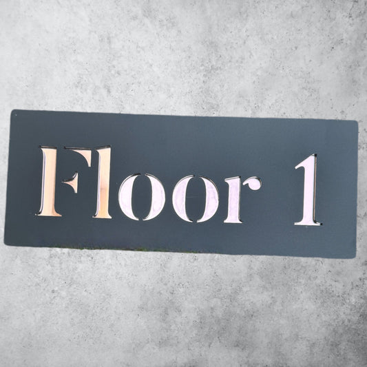 Floor , Black Matt Sign