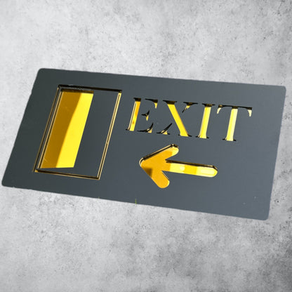 EXIT , Black Matt * Gold Mirror Sign