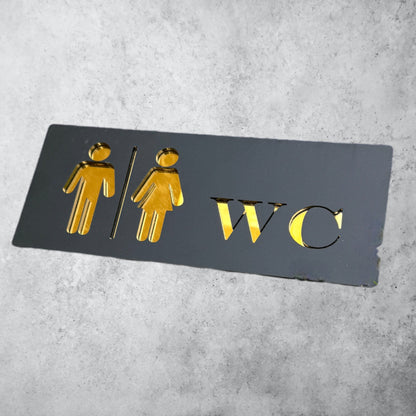 WC , Black Matt Sign