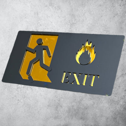 EXIT , Black Matt Sign