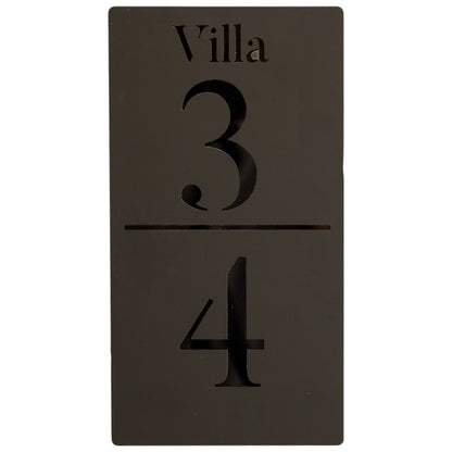 Door Sign , Acrylic Mirror Tech ----- Black Matt x Black Mirror , Greek Style