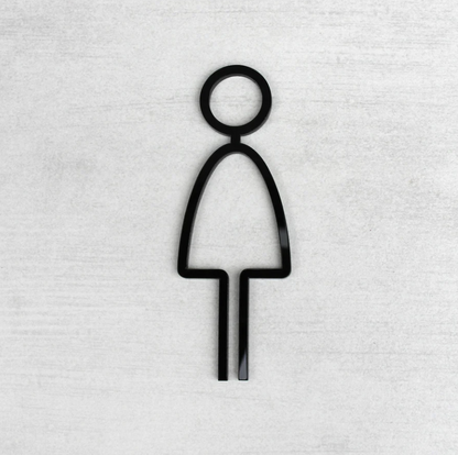 WC, Women - Black Embossed -  Hotel Signs , Resort Signs