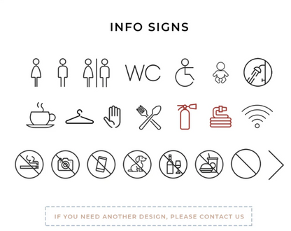 WC, Women - Black Embossed -  Hotel Signs , Resort Signs