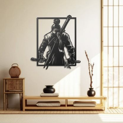 Samurai Metal Wall Art - Modern Steel Decor - Home Decor , Metal Art