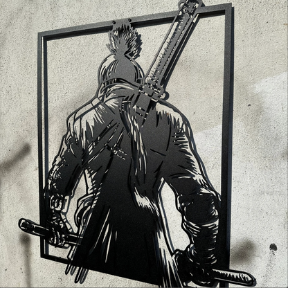 Samurai Metal Wall Art - Modern Steel Decor - Home Decor , Metal Art